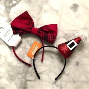 Set of 2 Gymboree girls holiday headbands.